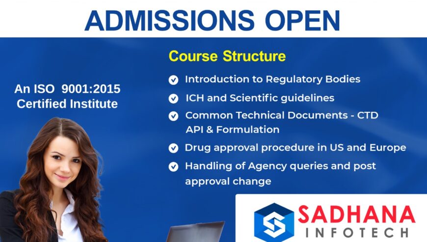 Best Online Pharma Regulatory Affairs Training Institute in Hyderabad | Sadhana Infotech