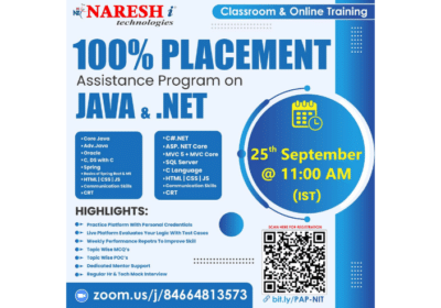 100% Placement Assistance Program On Java Developer and Dot Net | Naresh IT