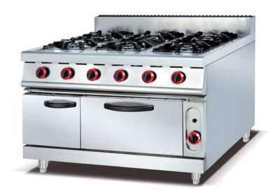 6 Burners Industrial Gas Cooker with Oven | Mix Kitchen International