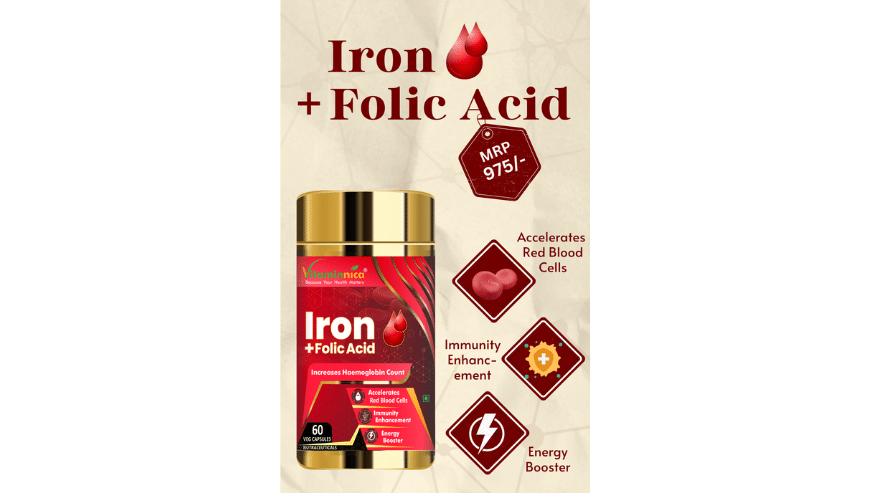 Iron Folic Acid Boosts Energy / Hemoglobin / Immunity | Vitaminnica
