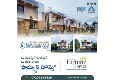 Vedanshas Fortune Homes 3BHK and 4BHK Duplex Villa in Kurnool | Krishnakanth Infra Projects