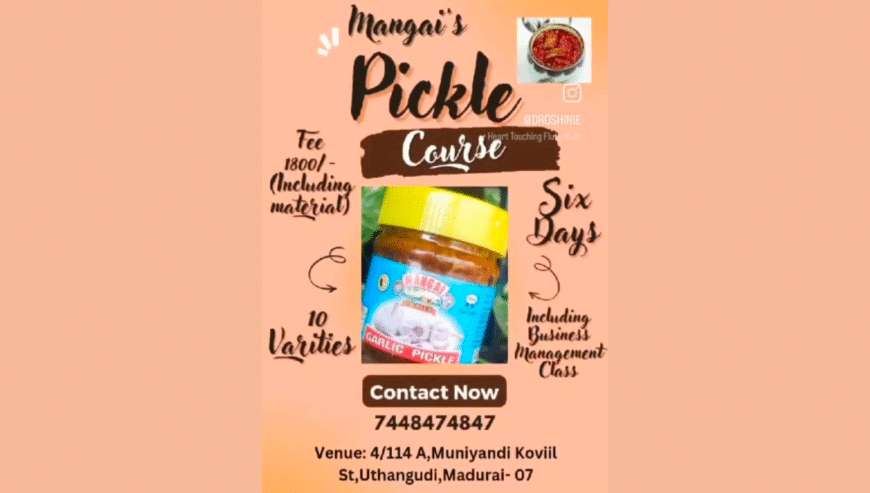 Mangai Pickles Course in Madurai
