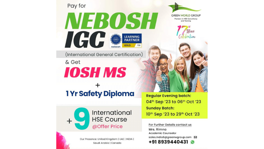Super Bundle Offers For HSE Professionals in NEBOSH IGC Course in Kerala | Green World Group