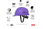 Karam Safety Helmet | PN 521 Shelmet | Ratchet Type | Violet | Sarvam Safety Equipment