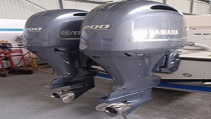 Twin Used Yamaha 200 HP 4 Stroke Outboard Motor Engine