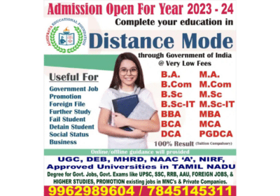 Admission Open For Year 2023-2024 – Distance Mode Through Government of India at Very Low Fees