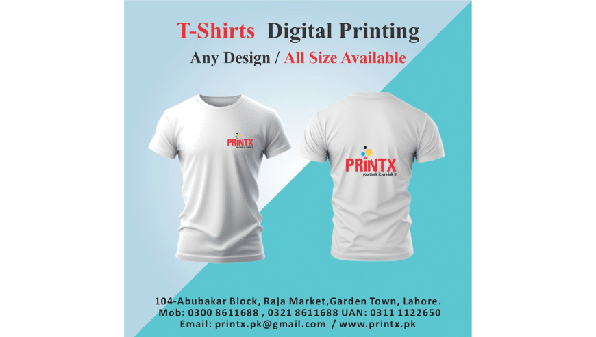Customized T-Shirt Printing in Lahore Pakistan | PRINTX