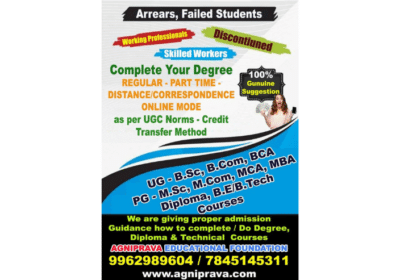 GOLDEN OPPORTUNITY FOR FAILED / DISCONTINUED STUDENTS / WORKING PROFESSIONALS / HOME MAKERS/ GOVT STAFF FOR PROMOTIONS