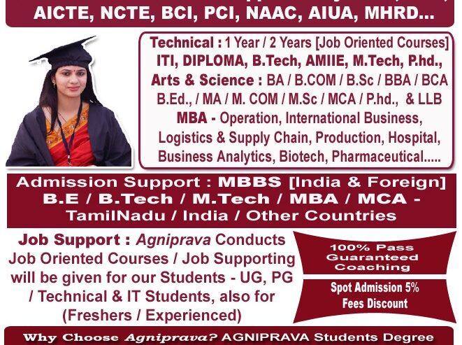 DIPLOMA / B.TECH / AMIE COURSES – BRANCHES – SPECIAL SPECIALIZATION OFFERING IN CHENNAI | AgniPrava Educational Foundation