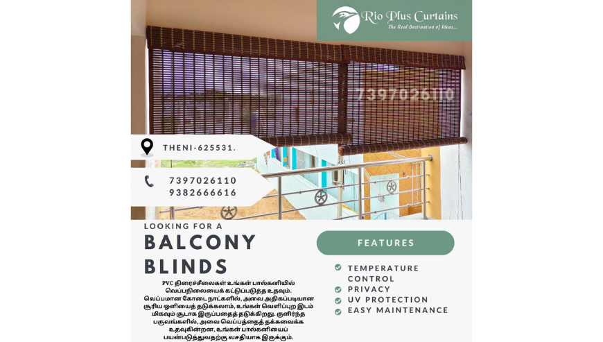 Balcony PVC Screen in Cumbum Theni | Rio Plus Curtains