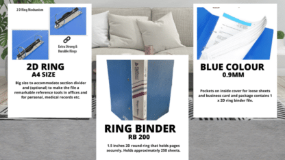 Digismart-Ring-Binder-RB-200-0.9mm-Blue-Colour-2D-Ring-A4-Size-Scoffco