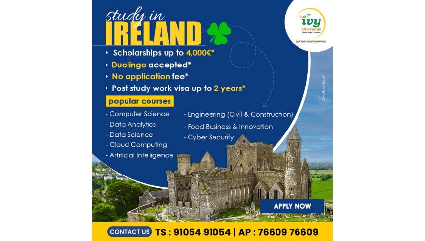 Study in Ireland Consultants in Hyderabad | IVY Overseas