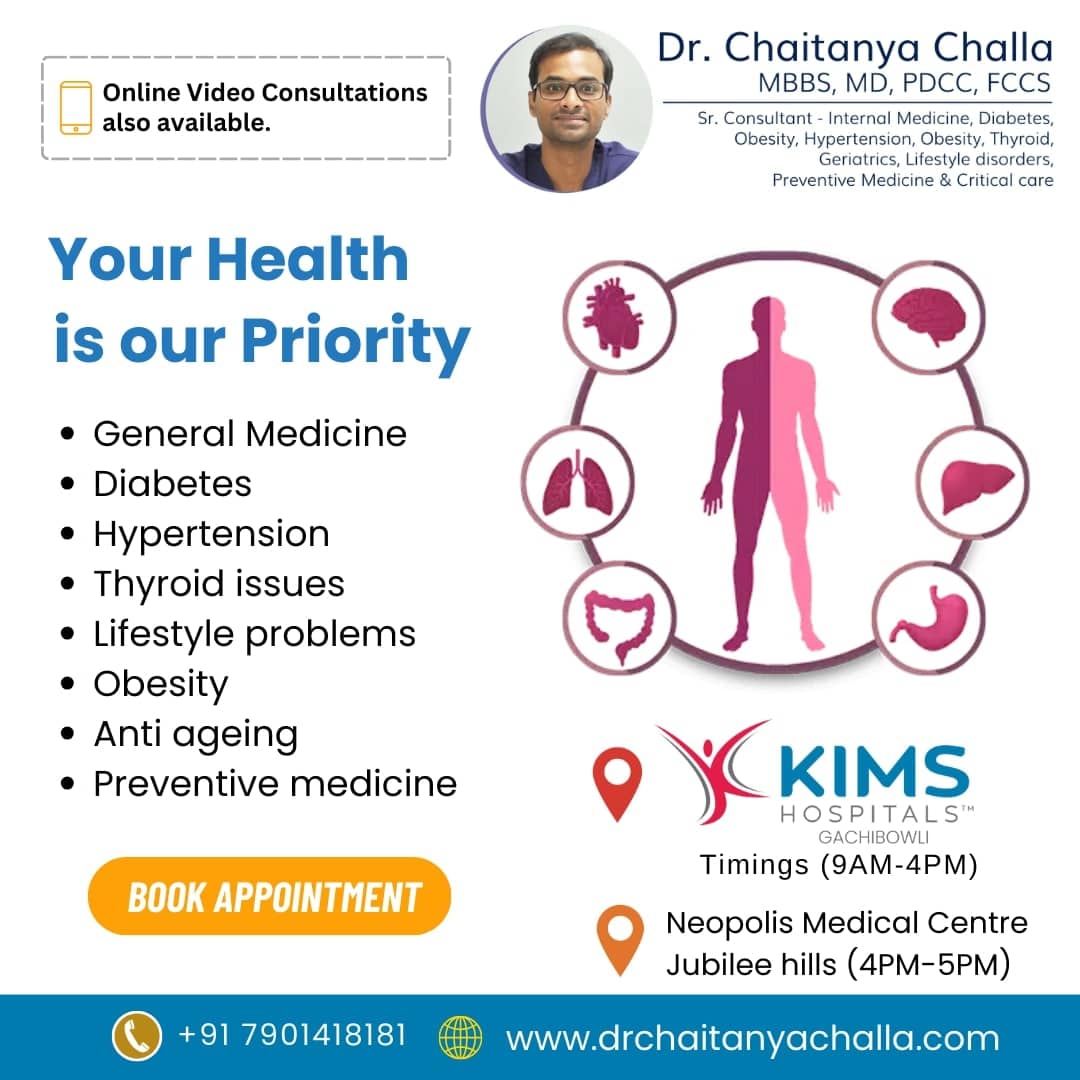 Best General Physician in Gachibowli Hyderabad | Dr. Chaitanya Challa