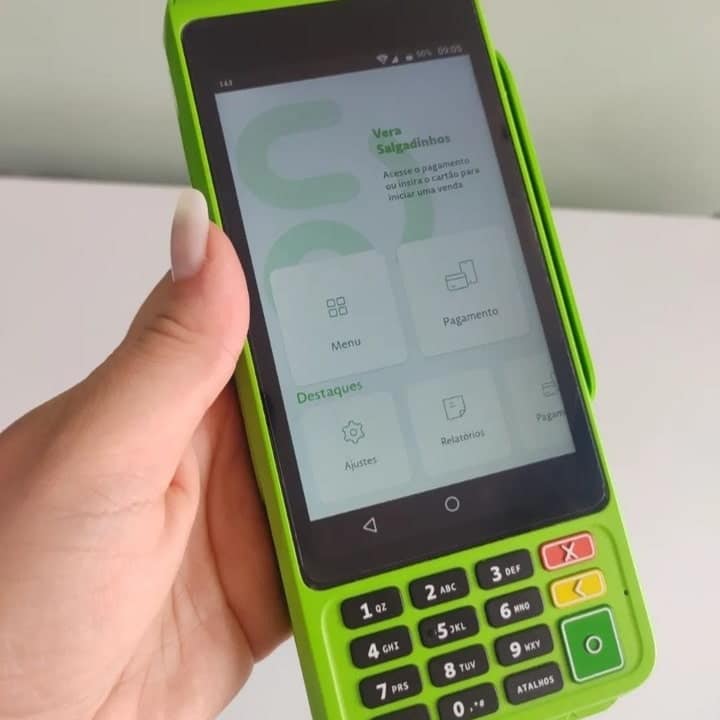 Maquininha de cartão Ton T3 smart com 2 baterias/Qrcode/touch-screen com sistema Android sem