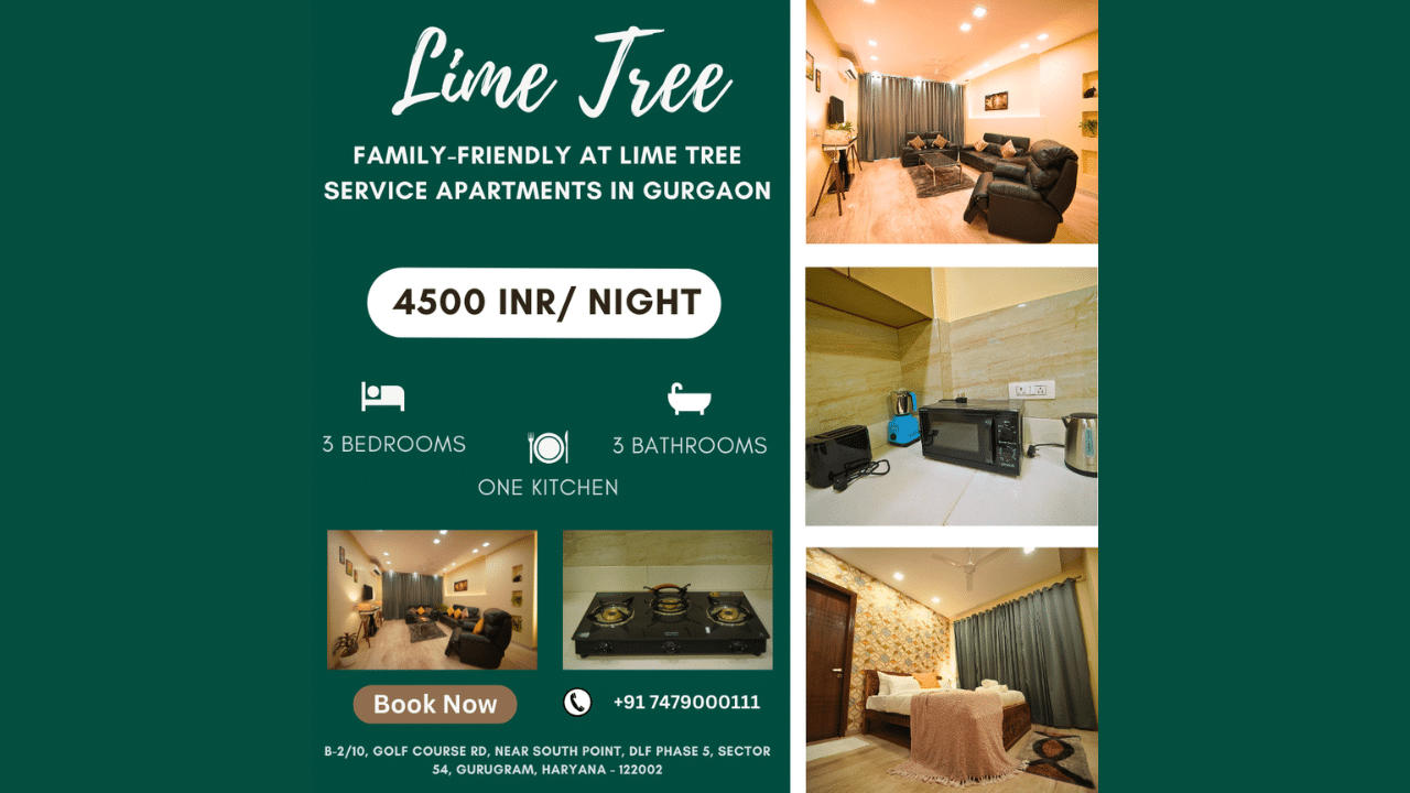Family-Friendly Comfort at Lime Tree Service Apartments in Gurgaon
