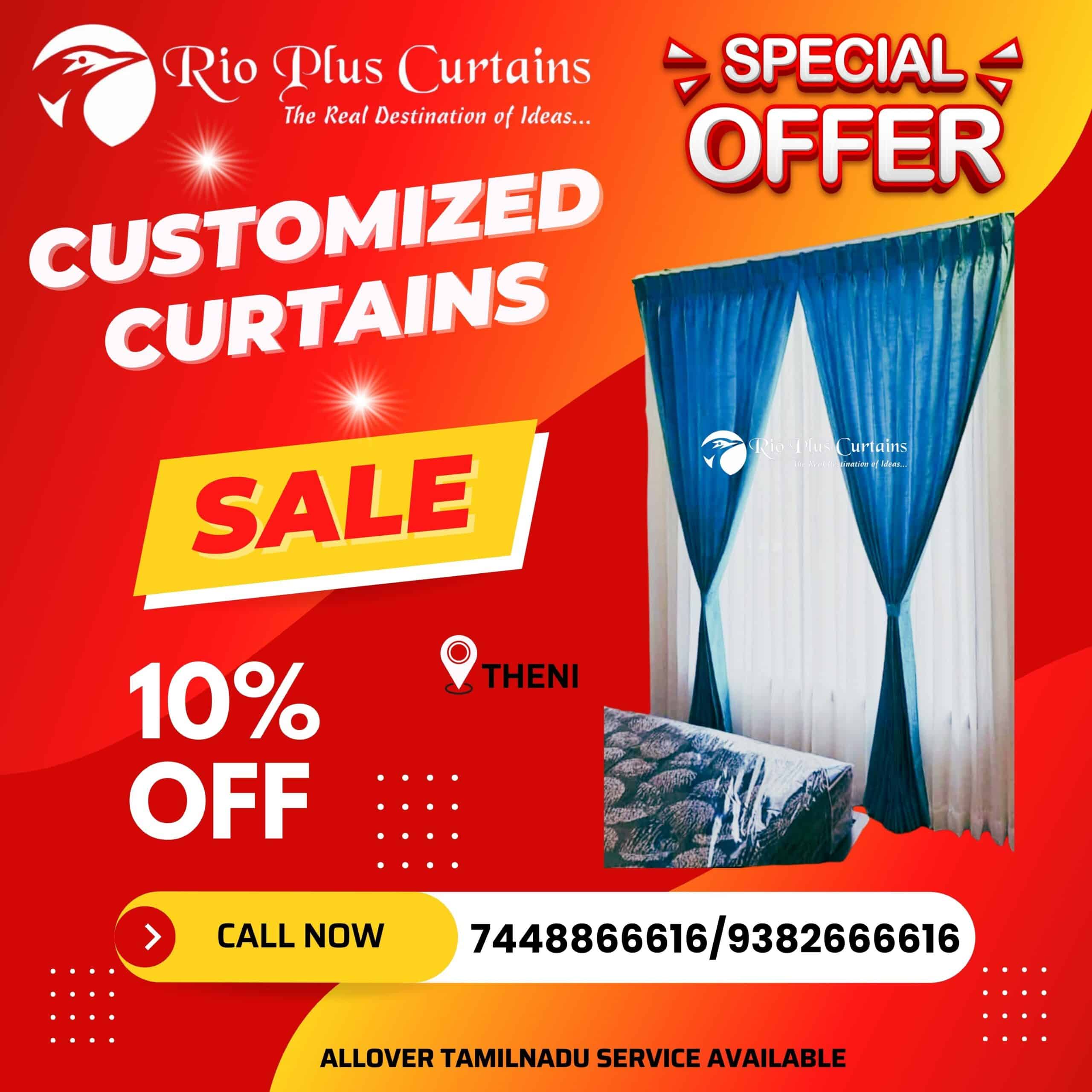 Best Customized Curtains with Accessories Combo in Theni | Rio Plus Curtains