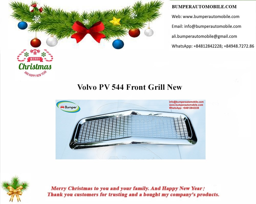 Front Grill New Volvo PV444 / PV544 Stainless Steel | BumperAutomobile.com