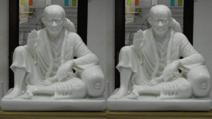 Handcrafted-White-Hindu-Seating-Marble-Sai-Baba-Statue