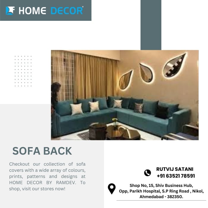 Home Decor by Ramdev – Elevate Your Living Space with Stylish Sofa Back Covers!