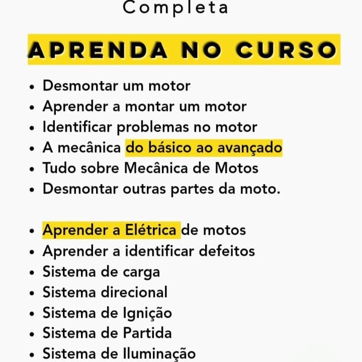 Curso De Mecânica De Motos Com Certificado