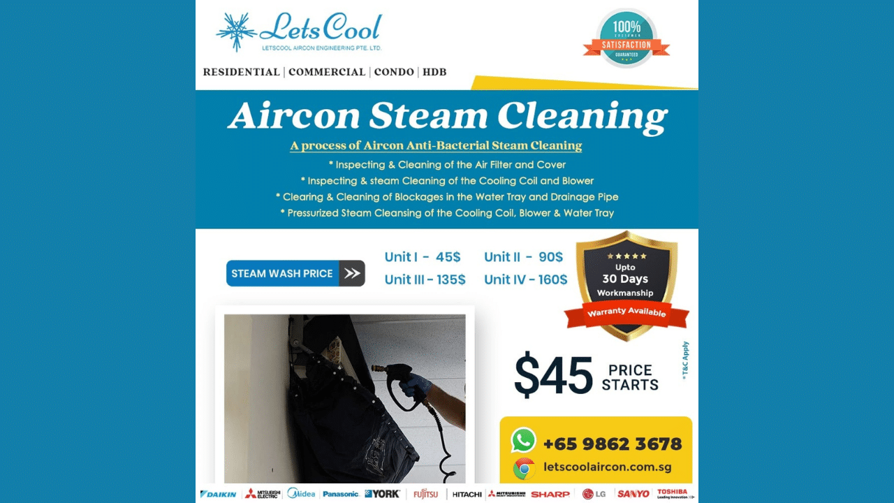 Aircon Steam Wash Singapore | Letscool Aircon