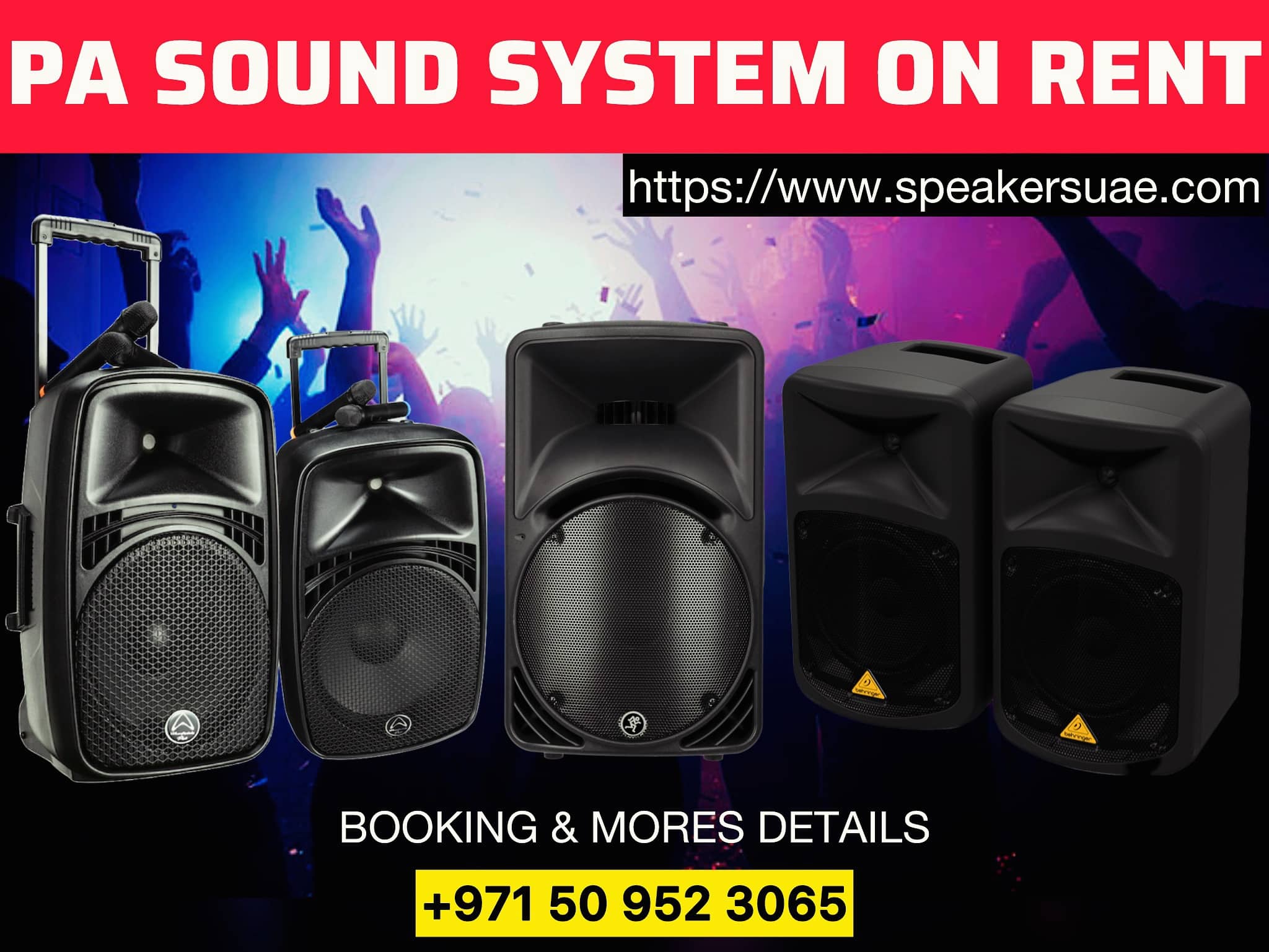 Speaker On Rent Dubai | Speaker Rental Dubai | Sound System Rental Dubai | Rent a Speaker in Dubai | PA Sound System Rental Dubai