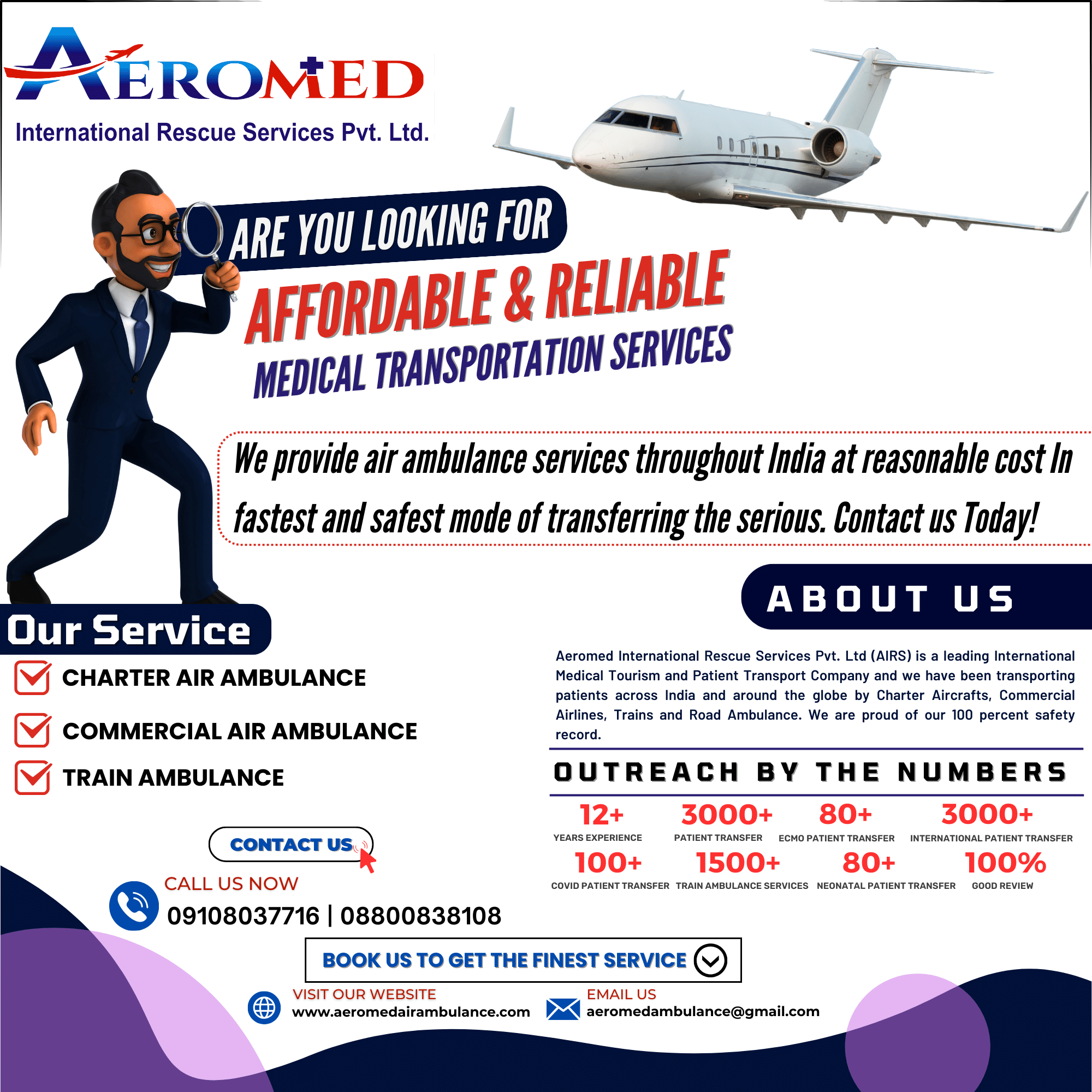Aeromed Air Ambulance Service in Guwahati - Stop Looking Other Medical Flights!
