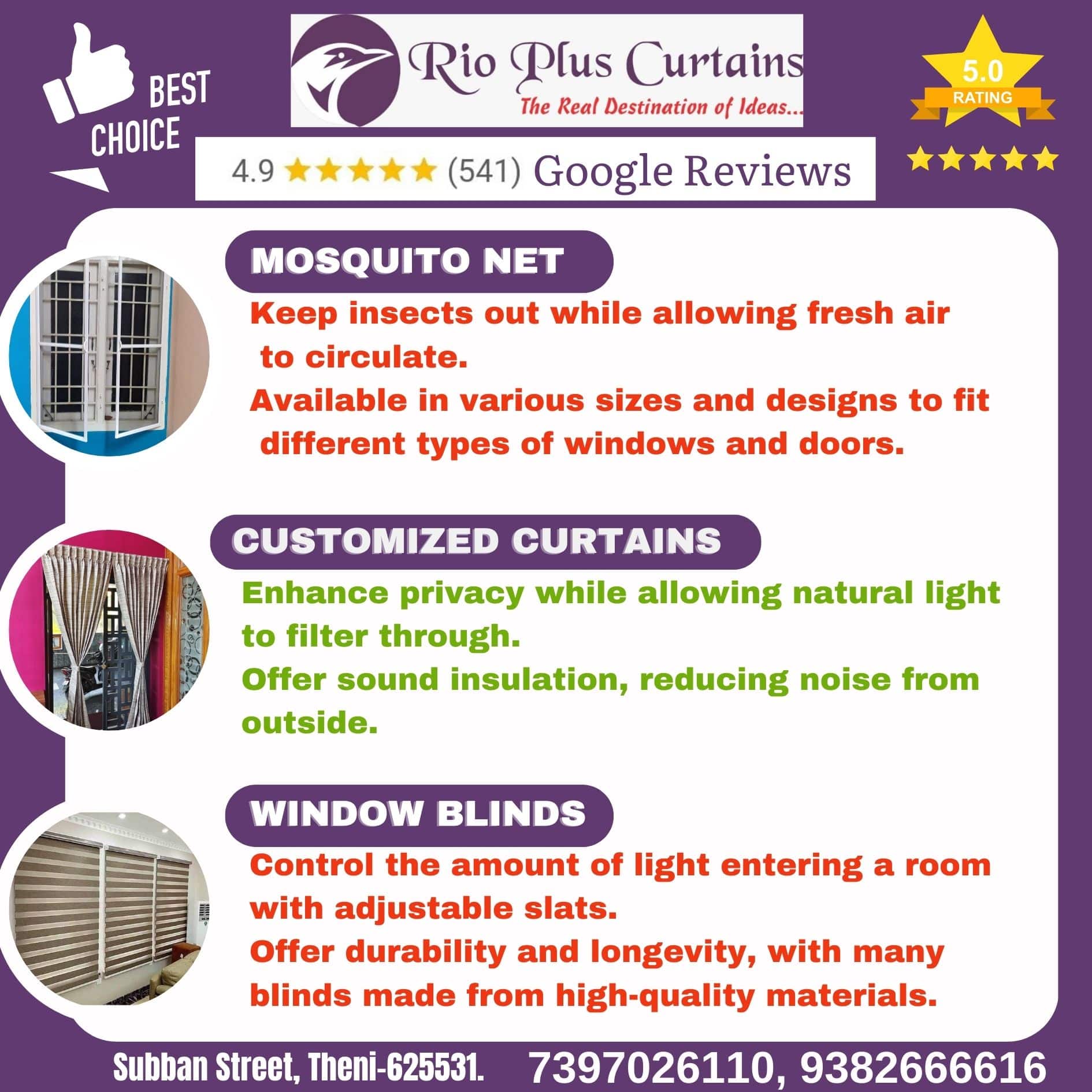 Best Quality Mosquito Frame Type Showroom in PC.PATTI THENI