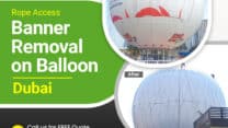 Rope Access Banner Removal on Balloons in Dubai