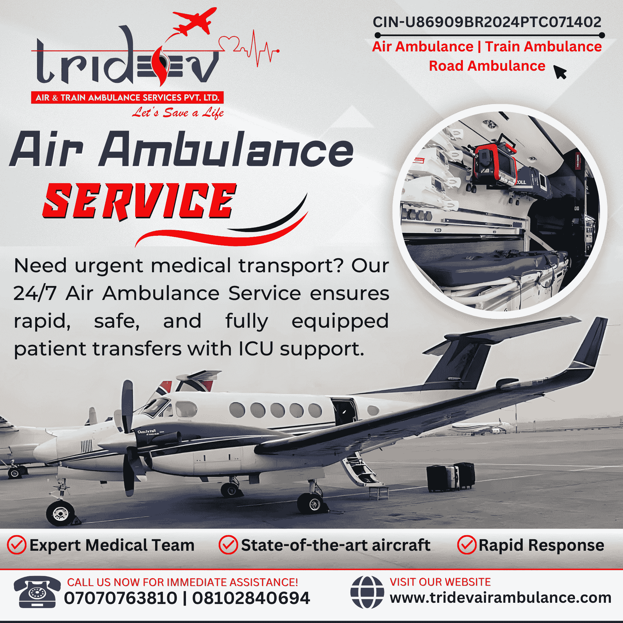 Fix Health Care Problems by Transportation Through Tridev Air Ambulance Services in Delhi