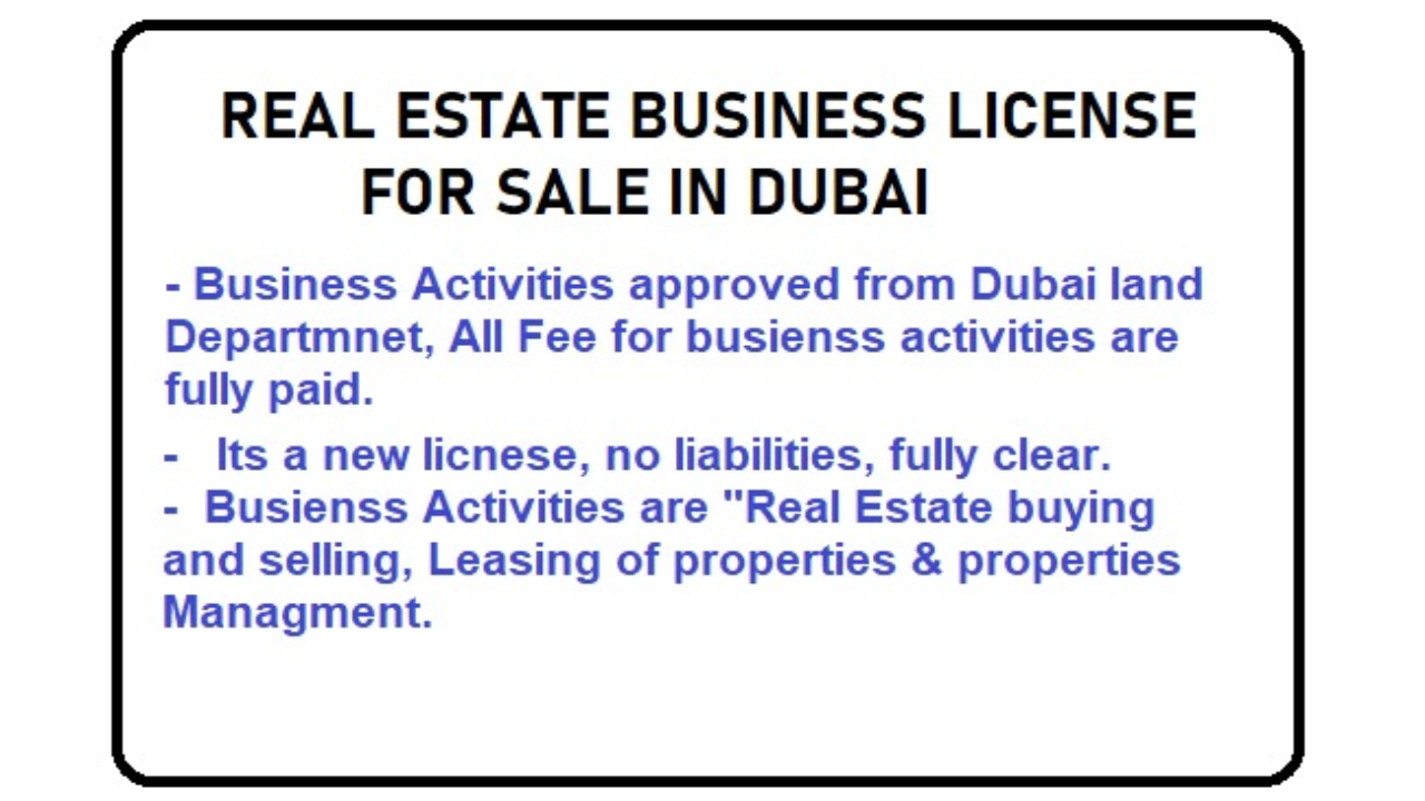 ACTIVE REAL ESTATE BUSINESS LICENSE FOR SALE