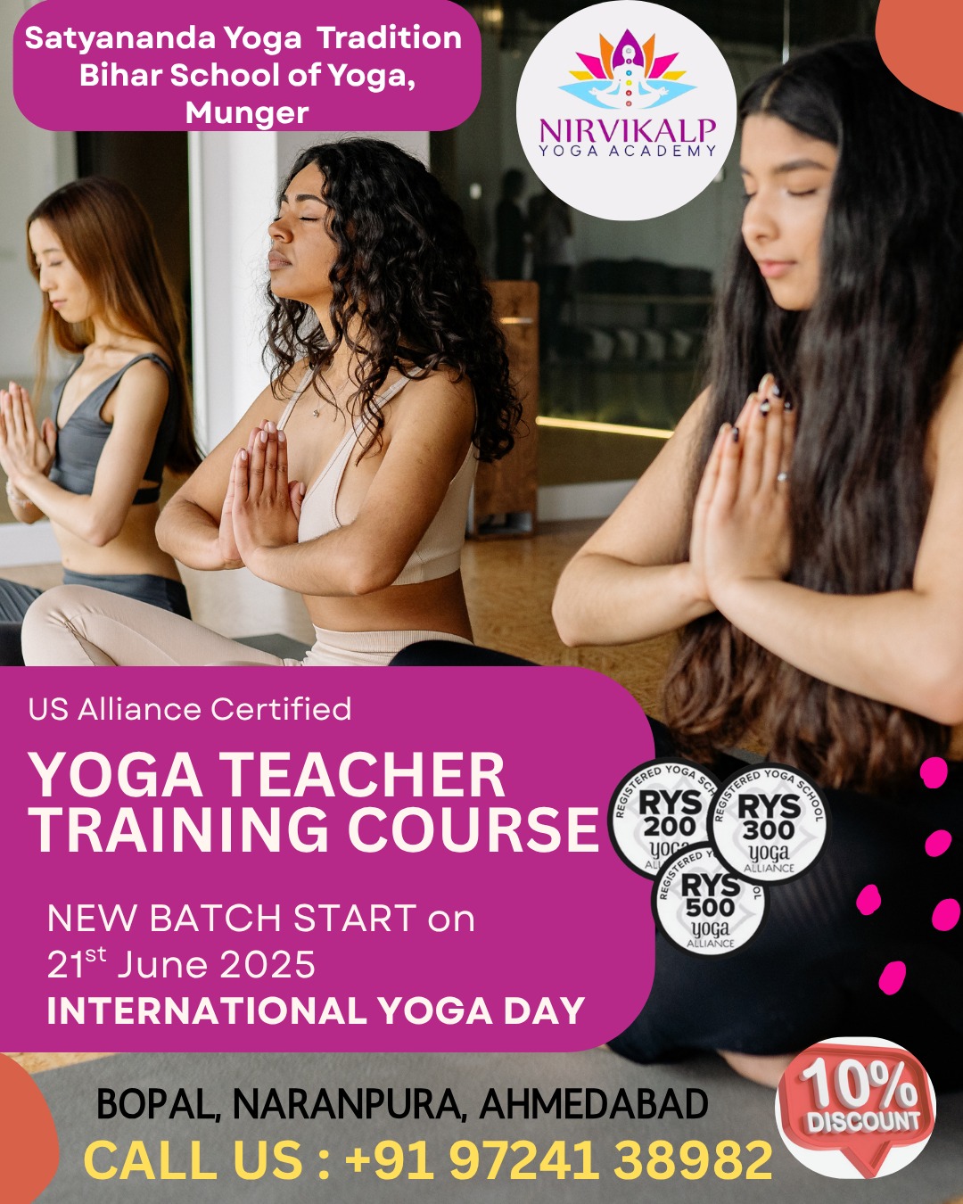 Nirviklap Yoga Academy | New Batch Yoga Teacher Training Course Started 21st June International Yoga Day