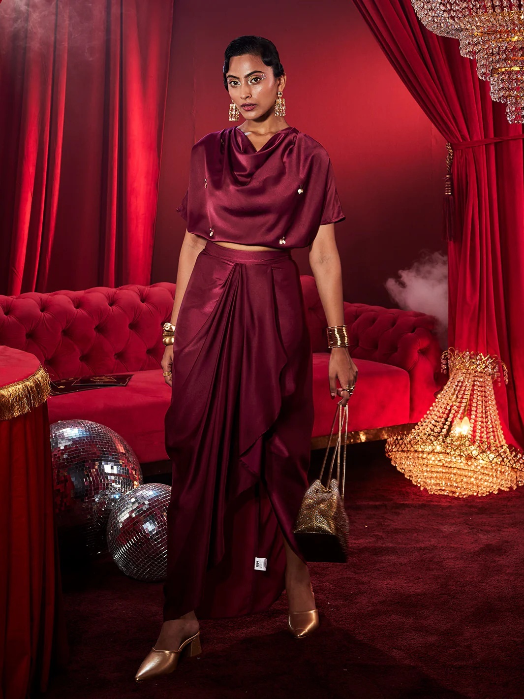 Coord set for women Amoura Satin Embellished Co ord latest party wear