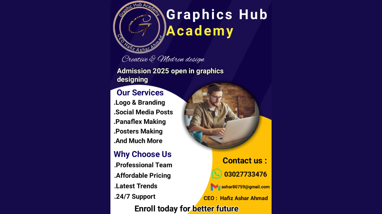 Join Now For Free Demo Class –  Graphics Hub Academy Hafiz Azhar Ahmad