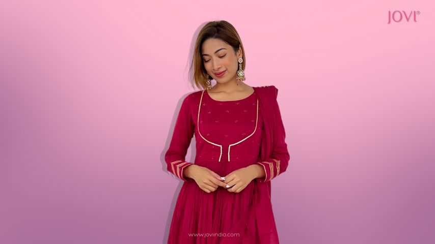 Elegant Designer Anarkali Suits for Women at JOVI Fashion India