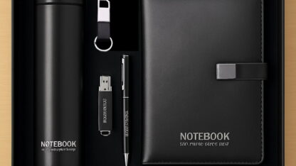 Luxury-Wooden-Corporate-Gift-Box-with-pen-power-bank-and-diary-–-personalized-with-logo-by-Notebook-Advertising-LLC-trusted-corporate-gifts-supplier-in-Dubai-UAE