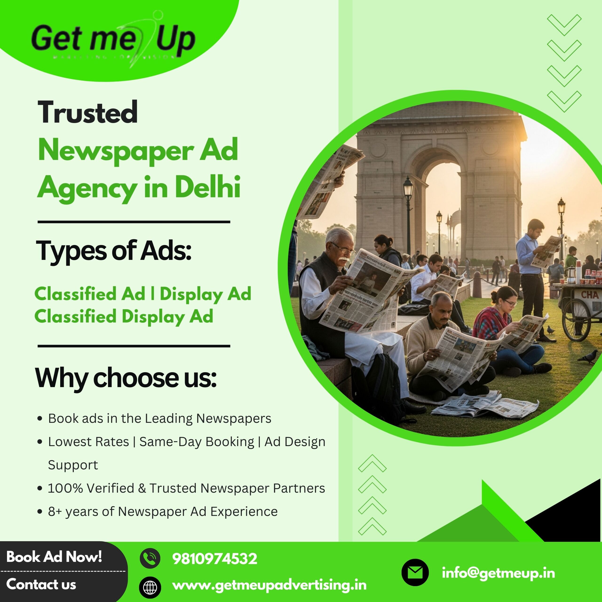 Best Newspaper Ad Agency in Delhi – Get Me Up Advertising