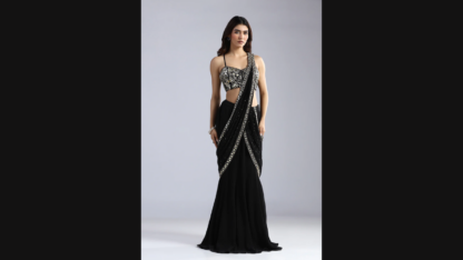 Electric-Petal-Pre-Stitched-Georgette-Saree-Embellished-Corset-Set