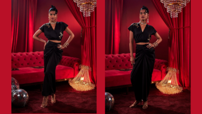 Golden-Hearts-Black-Draped-Skirt-–-Elegant-Party-Dress