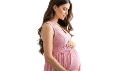 pregnant-woman-pink-dress