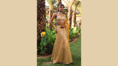 Georgette-Lehenga-with-Mirror-work